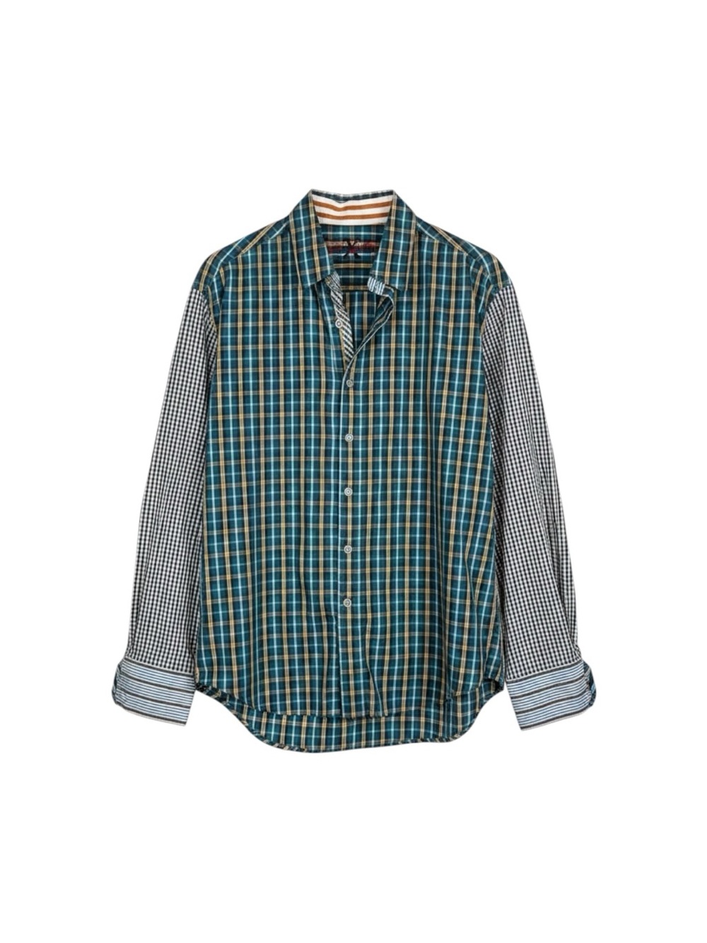 Robert Graham X Collection Plaid Button-Up Dress Shirt Men's Large Blue